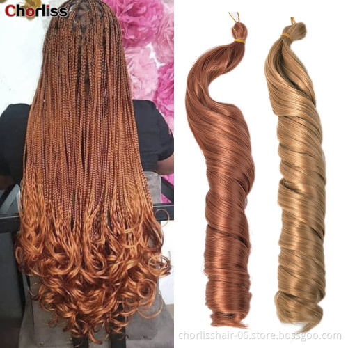 Wholesale 24 Inches 150g French Wave Curl Crochet Braids Hair Synthetic Loose Body Wave Spiral Curl Braiding Hair Extensions
